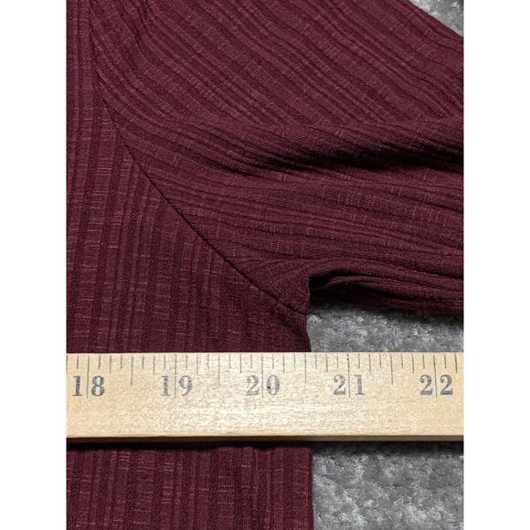 Suzanne Betro Shirt Top Women Size XL Purple Hi-Low V Neck Long Sleeve Textured - Picture 7 of 9